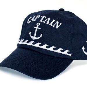 Captain Dad Hat Anchor Boating Cap Embroidered Adult Unisex Navy